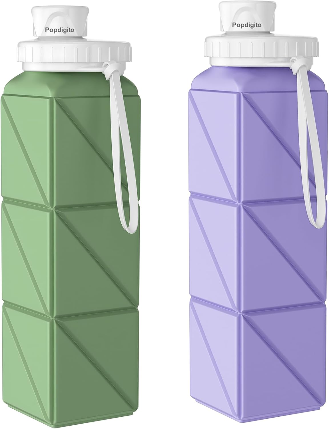 2 pack Collapsible Water Bottles Leakproof Lid –Food-Grade BPA-Free Silicone Travel Bottles–Foldable Water Bottle 610ml for Travel Gym,Hiking,Sports,Camping,Biking School Portable Reusable - Image 9
