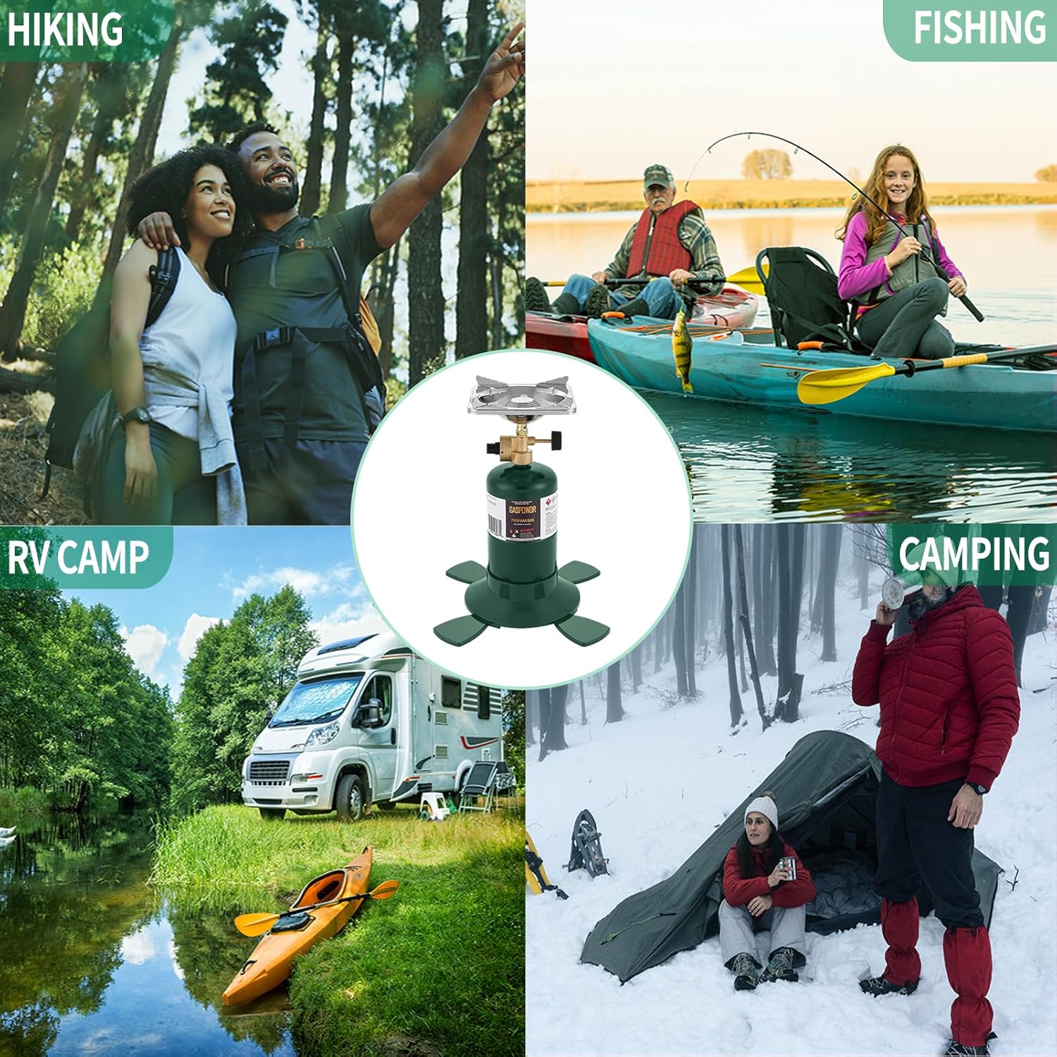 Camping Propane Stove, Single Burner Propane Stove, Portable Bottletop Backpacking Stove,10000BTU Camp Gas Stove kit for Outdoor Cooking, include a USB Windproof Ligther (Fuel not included) - Image 7