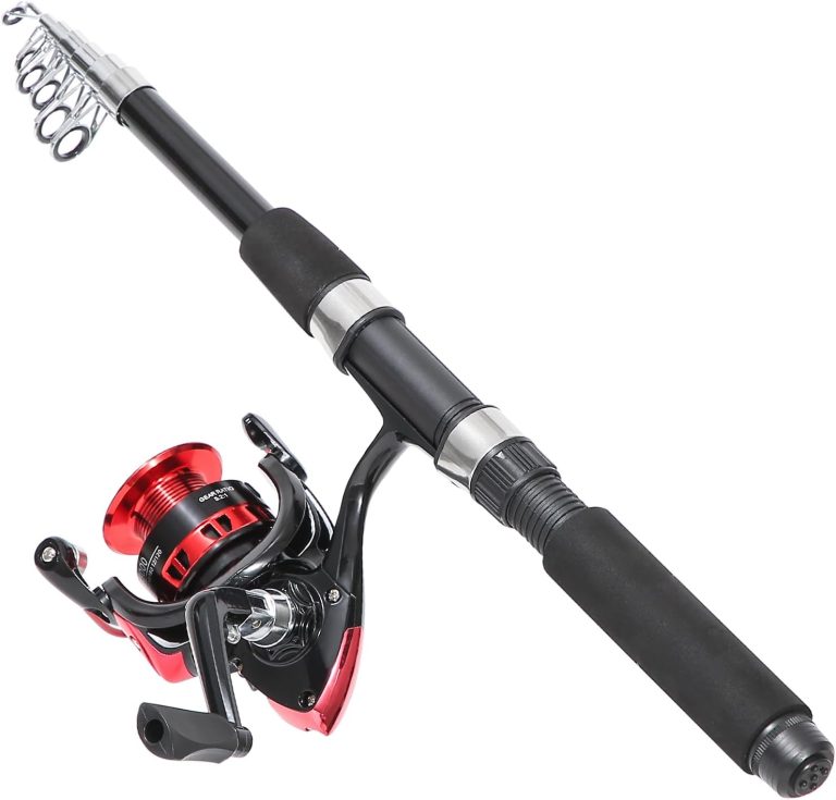 Fishing Rod, 6.9ft 2Pcs Telescopic Fishing Rods Set, Carbon Fiber Fishing Pole, 2PCS Spinning Rod and Reel Combo with Carrier Bag Freshwater Fishing Rod and Reel Combos Kits Fishing Gear