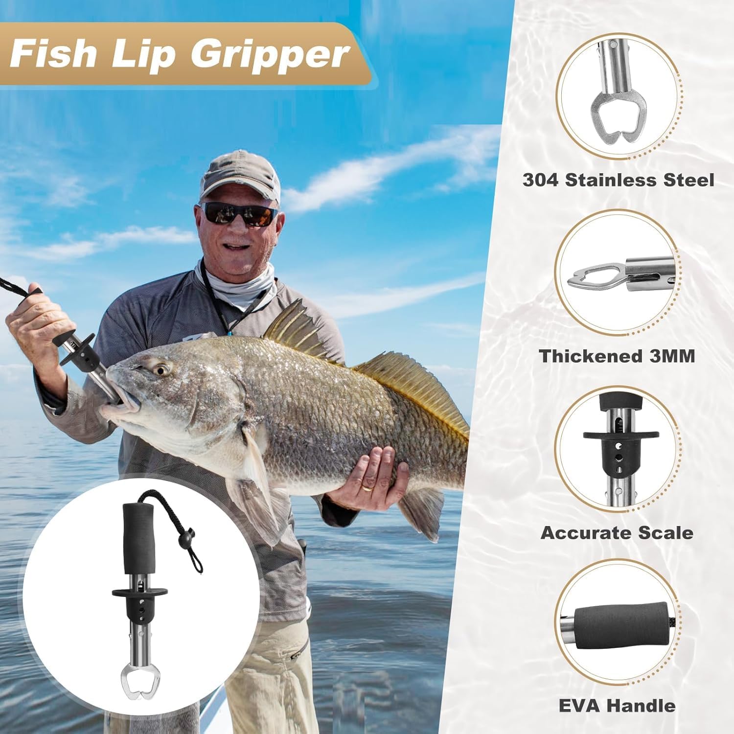Fishing Rod and Reel Combo, 2PCS Telescopic Fishing Pole with Spinning Reel Lures Set,Fish Lip Gripper and Tackle Bag, Saltwater Freshwater Collapsible Fishing Kit for Beginner Adults - Image 4