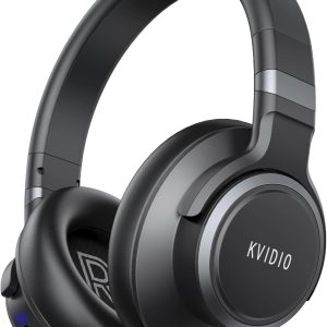 KVIDIO Active Noise Cancelling Headphones, 70 Hours Playtime Bluetooth Headphones Wireless with Microphone, Transparency Mode, Deep Bass and Hi-Fi Stereo Sound Over Ear Headphones for Travel Office